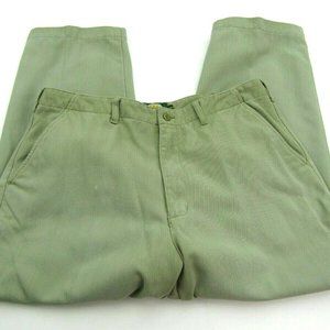 Cabelas Slacks Pants Mens Size W38 L30 Green 100% Nylon Outdoors Zipper Button